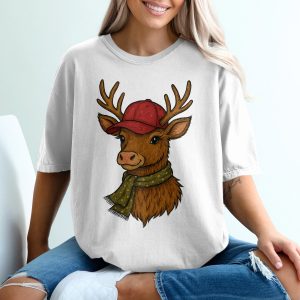 Cool Deer T-Shirt, Trendy Animal Tee, Stylish Reindeer Design, Unique Gift Idea, Wildlife Apparel, Fun Graphic Top (139 characters)