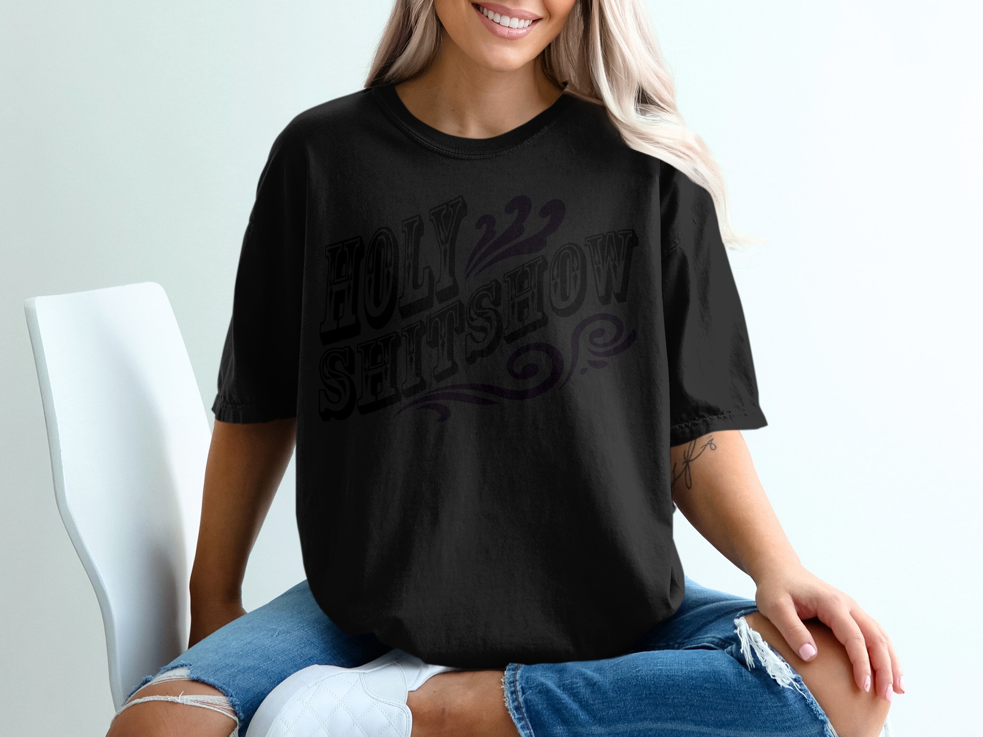 Holy Shitshow T-Shirt, Funny Sarcastic Tee, Novelty Gift, Unique Design, Bold Statement Apparel, Conversation Starter Clothing - Image 2