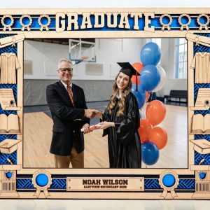Graduation Wood Icon Frame, Personalized Graduation Gift, Class of 2024 Photo Frame, Graduation Decor, Custom Name Frame