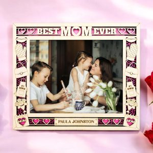 Best Mom Ever Wood Icon Frame, Personalized Gift for Mom, Mother's Day Frame, Custom Photo Frame, Mom Baking Frame, Recipe Icon Frame