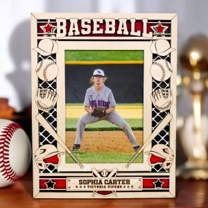 Baseball Wood Icon Frame, Sports Picture Frame, Baseball Team Gift, Personalized Baseball Frame, Gift for Baseball Player