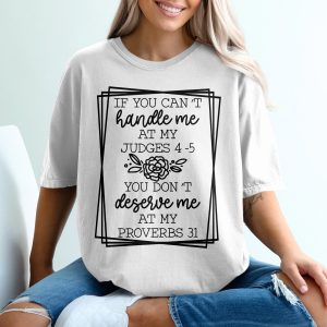 Proverbs 31 T-Shirt, Judges 4 5, Strong Woman TShirt, Christian Gift Tee, Inspirational Quote Shirt, Faith Based Clothing, Floral Design