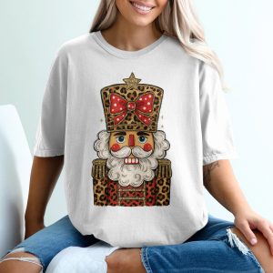 Leopard Print Nutcracker T-Shirt, Holiday T-Shirt, Christmas T-Shirt, Nutcracker Gift, Festive Shirt, Holiday Outfit