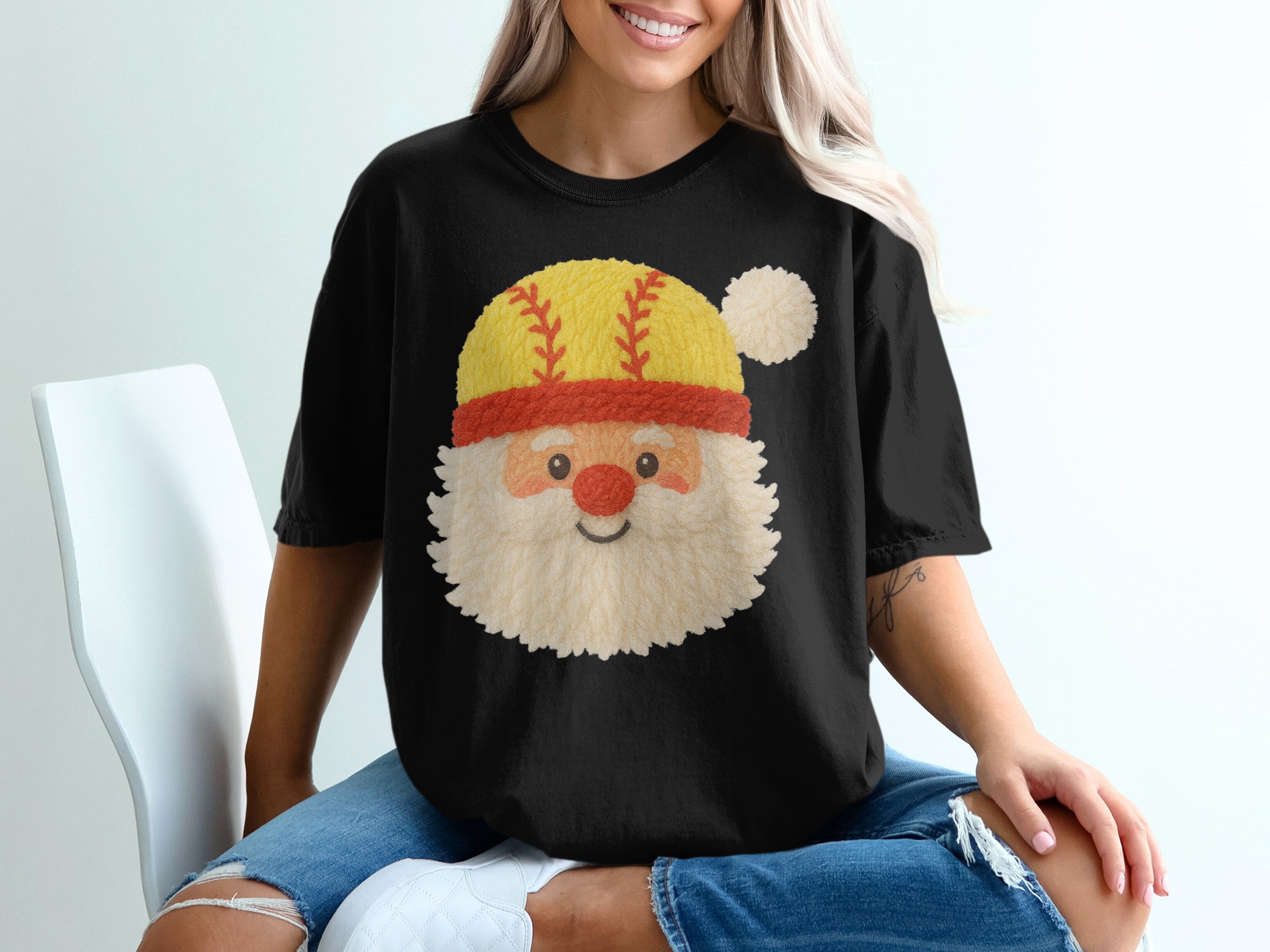 Baseball Santa T Shirt, Christmas Santa Tee, Funny Santa Claus Shirt, Holiday Apparel, Unique Christmas Gift Idea, Festive Baseball Design - Image 2