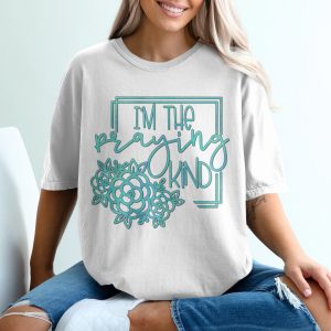 Praying Kind T-Shirt, Religious Floral Shirt, Inspirational Faith Tee, Christian Apparel, Gift for Believer, Prayer Warrior, Women's Shirt