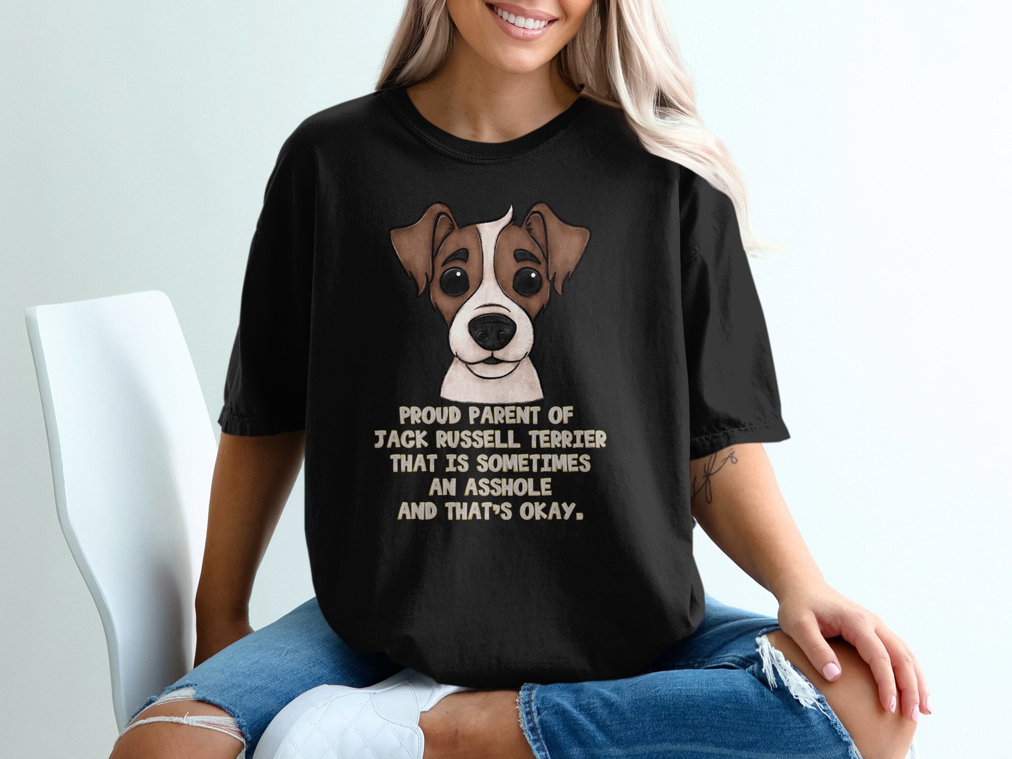 Jack Russell Terrier T Shirt, Funny Dog Lover Gift, Cute Puppy Tee, Proud Dog Mom Dad Shirt, Sarcastic Dog Parent - Image 2