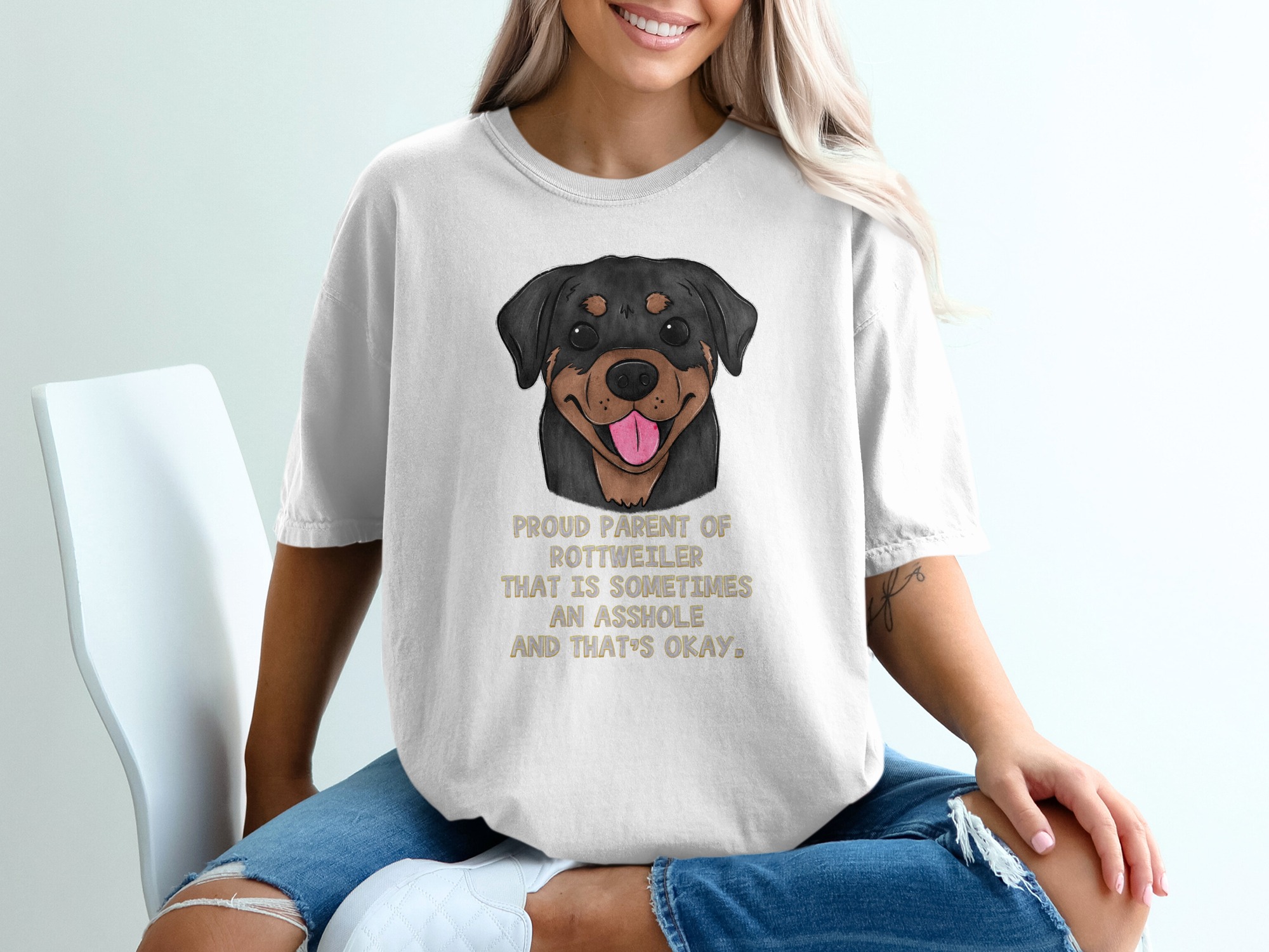 Proud Rottweiler Parent T-Shirt, Funny Dog Tee, Cute Rottie Gift, Dog Lover Apparel, Dog Mom Shirt, Rottweiler Owner Clothing