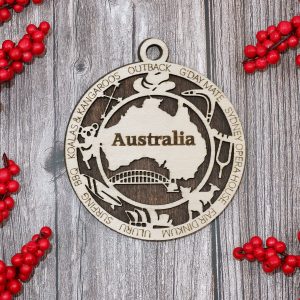Australia Koalas Kangaroos Fair Dinkum 4 Inches Wood Ornament