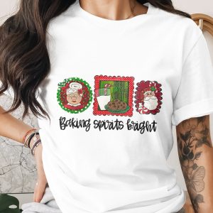 Christmas PNG Digital Download, Baking Spirits Bright Design, Santa, Mrs Santa, Cookies for Santa, Holiday PNG, Sublimation Design