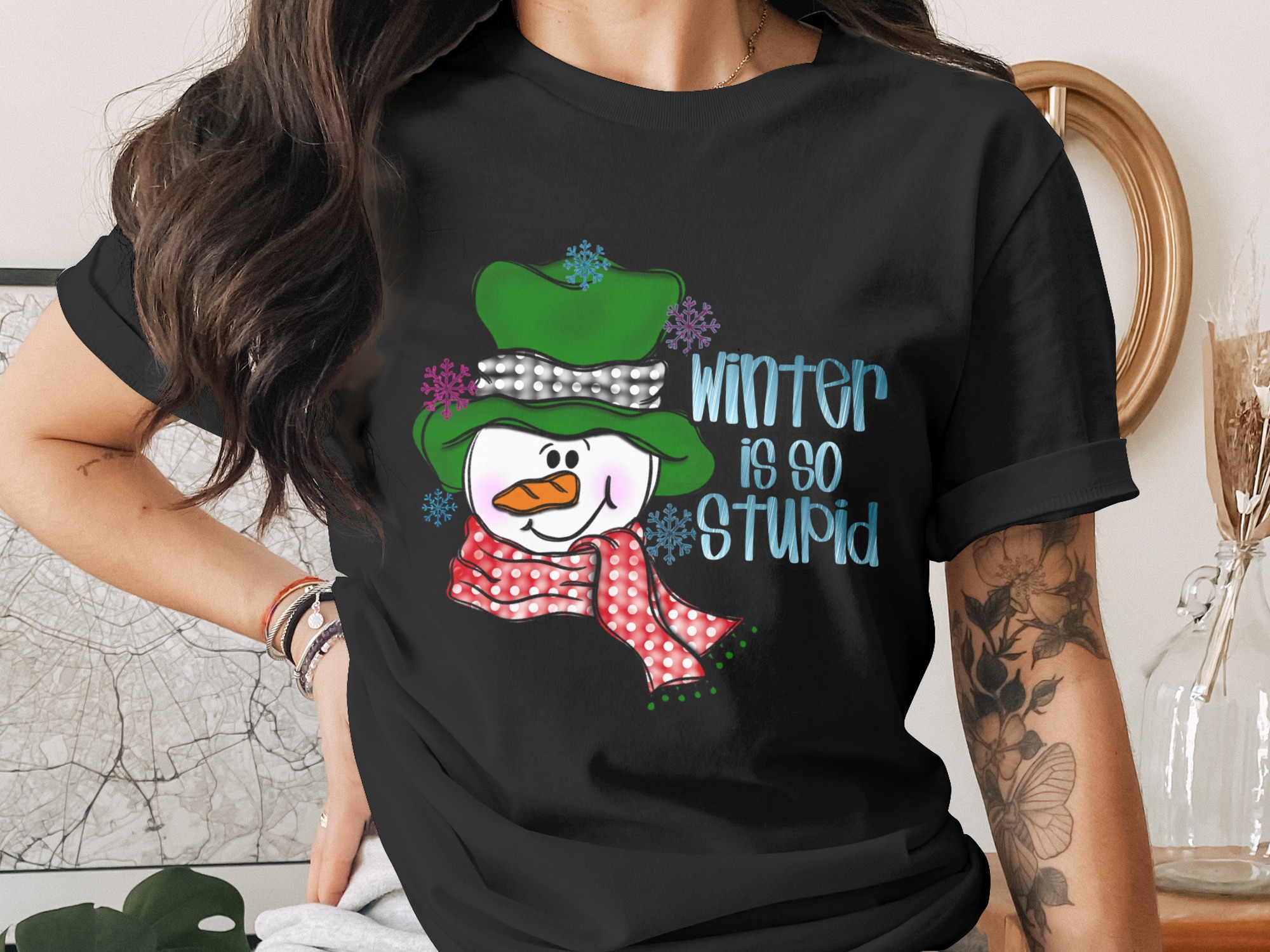 Funny Snowman PNG, Winter is Stupid, Sublimation Design, Cute Winter Clipart, Digital Download, Printable Art, Instant Download - Image 2
