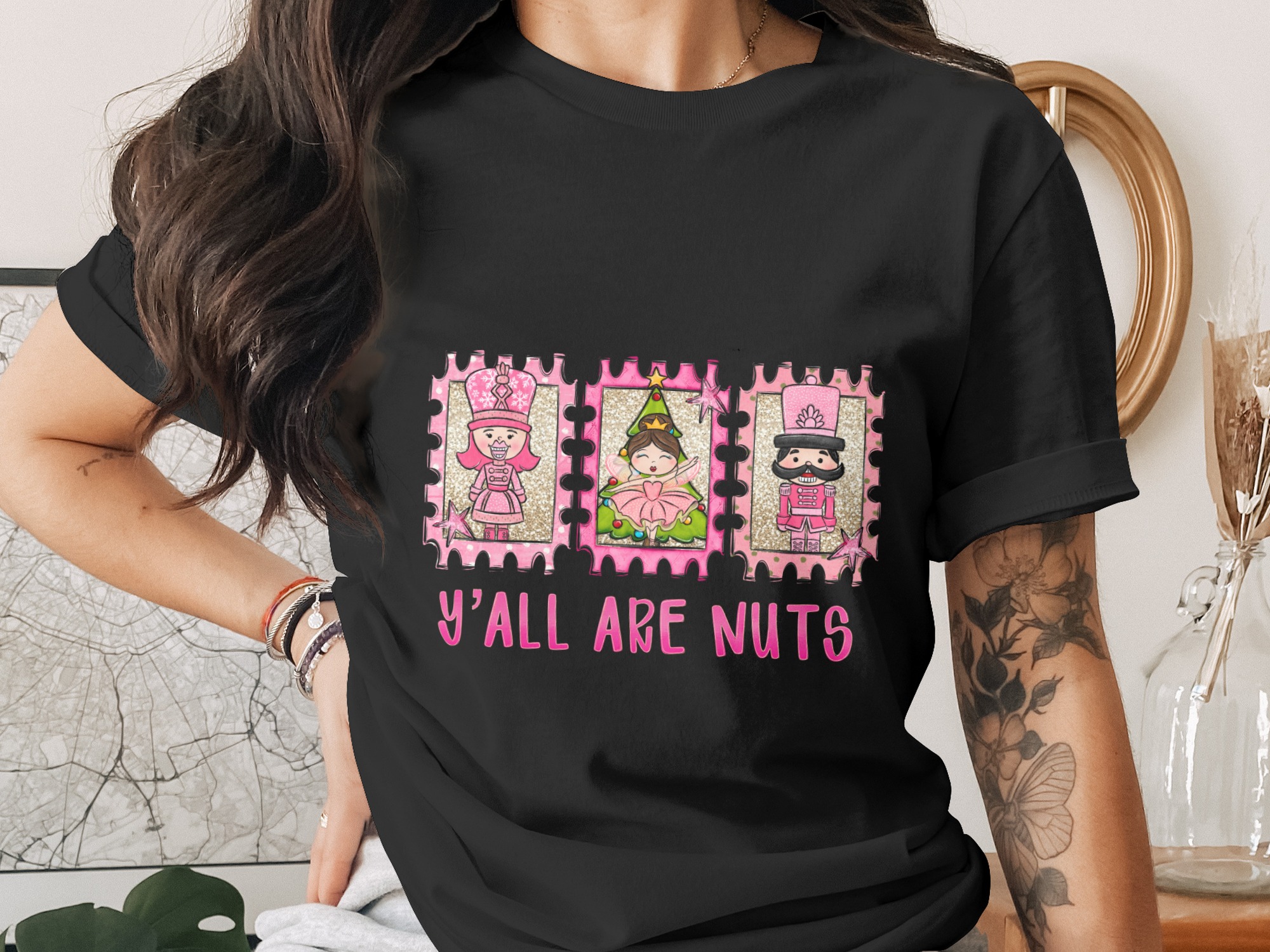 Nutcracker PNG, Christmas PNG Digital Download, Funny Christmas, Holiday Card Design, Yall Are Nuts Design, Festive Printable, DIY Gift - Image 2