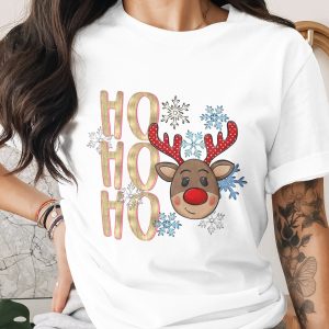 Ho Ho Ho PNG, Christmas Reindeer, Holiday Cheer, Digital Download, Festive Art, Cute Design, Seasonal Decor, Printable Clipart