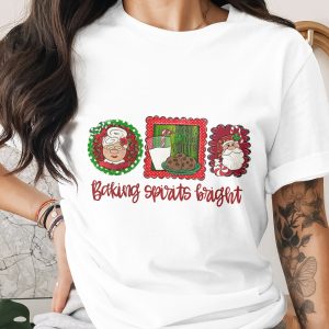 Baking Spirits Bright PNG Digital Download, Mrs Santa, Santa Claus, Cookies for Santa, Christmas Design, Holiday Clipart
