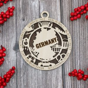 Germany Landmarks in Circle 4 inches Made To Order Ornament