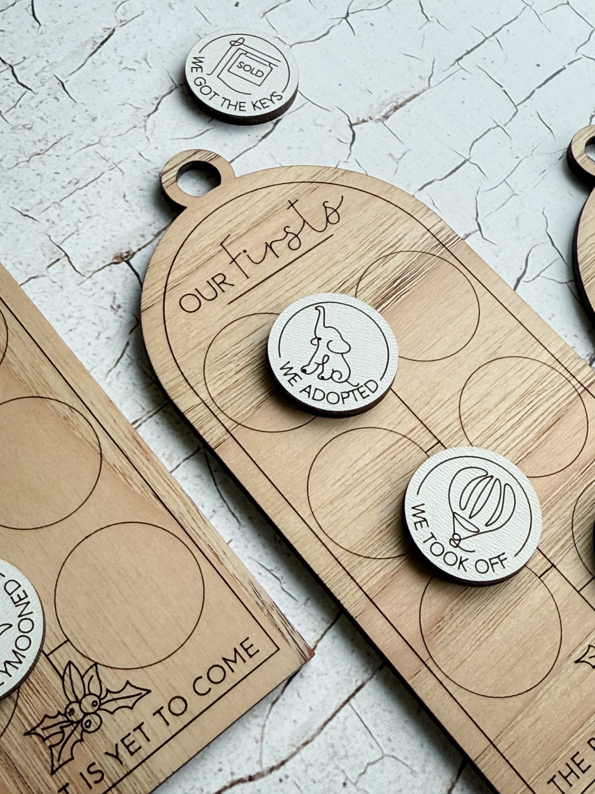 Our Story Wood Ornament, Personalized First Milestones Ornament, Couples Ornament, First Christmas Ornament, Custom Anniversary Gift - Image 18