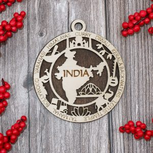 India 4 Inches Landmark Decorative Made To Order Wood Ornament