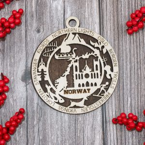 Celebrate Norway With A 4 Inch Wood Cutout Ornament