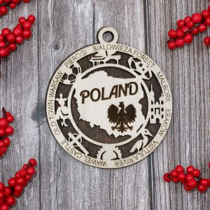 Poland Landmarks 4 Inches Made To Order Wood Ornament