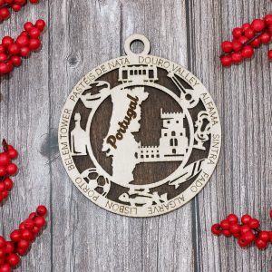 Portugal Landmarks And Cities 4 Inches Wood Ornament