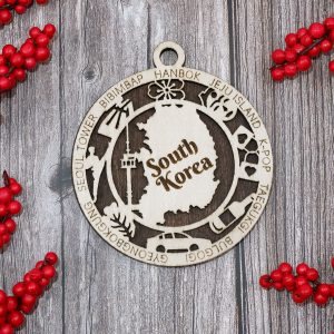 Laser Cut Korea 4 Inches Landmarks Made To Order Wood Ornament