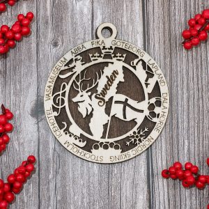 Unique Sweden Souvenir 4 Inches Made To Order Wood Ornament