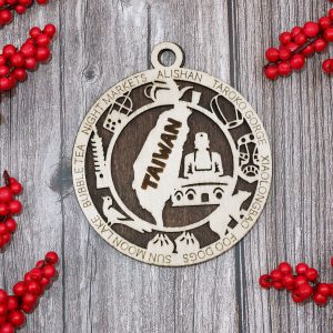 Taiwan Landmarks Circular Ornament 4 inches
