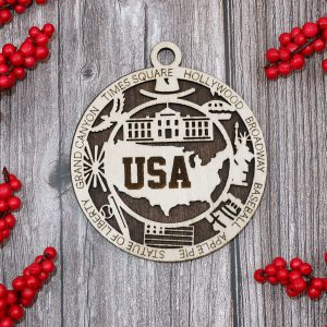 USA Grand Canyon Hollywood 4 Inches Made To Order Wood Ornament