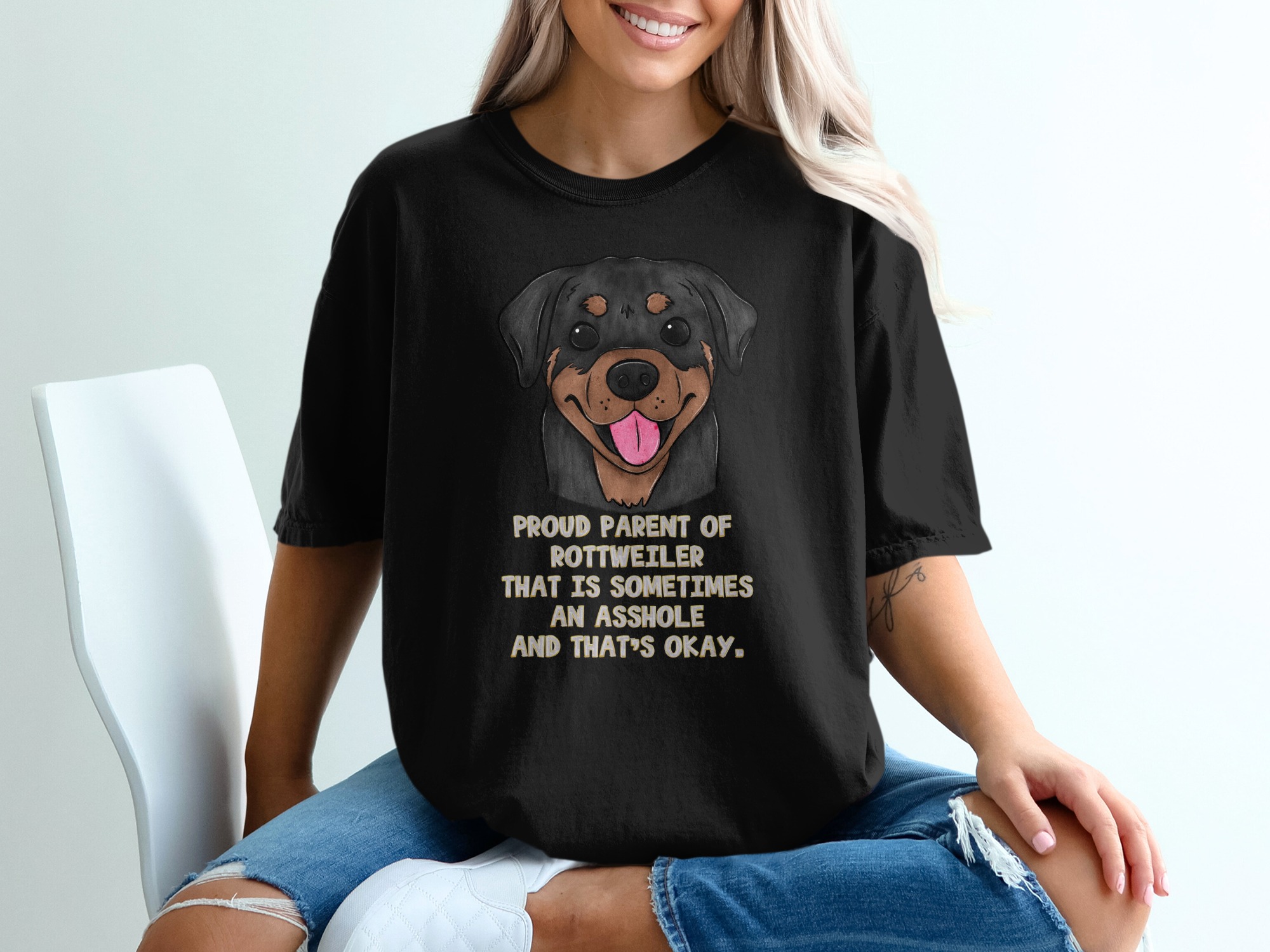 Proud Rottweiler Parent T-Shirt, Funny Dog Tee, Cute Rottie Gift, Dog Lover Apparel, Dog Mom Shirt, Rottweiler Owner Clothing - Image 2