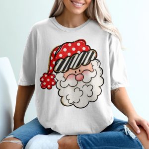Cute Santa Face T-Shirt, Christmas Shirt, Holiday Apparel, Santa Claus Tee, Festive Top, Holiday Gift, Winter Clothing, Seasonal Design