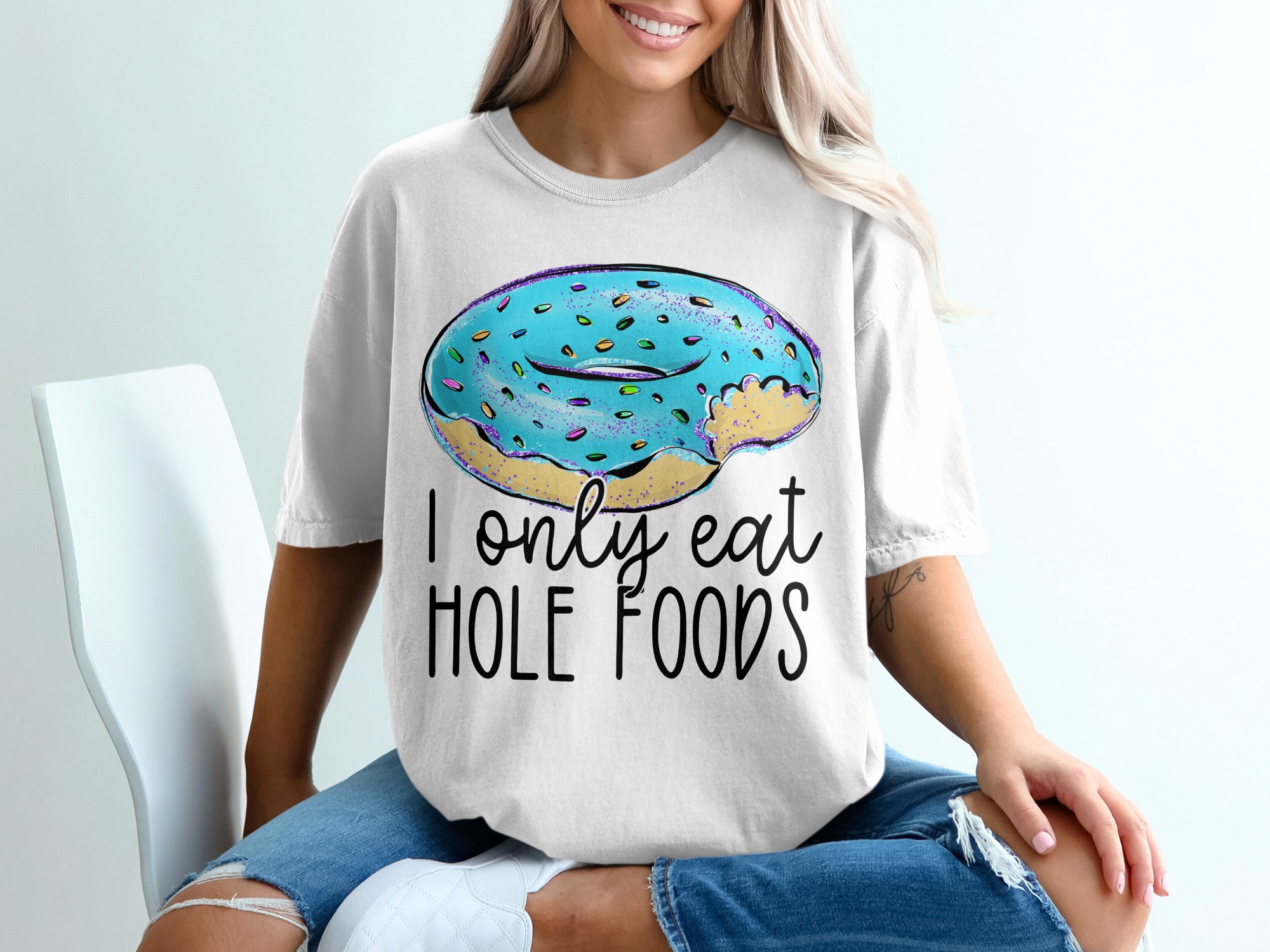 Funny Donut T Shirt, Hole Foods Pun Shirt, Sweet Treat Tee, Dessert Humor, Novelty Foodie Top, Donut Lover Gift, Trendy Graphic T Shirt