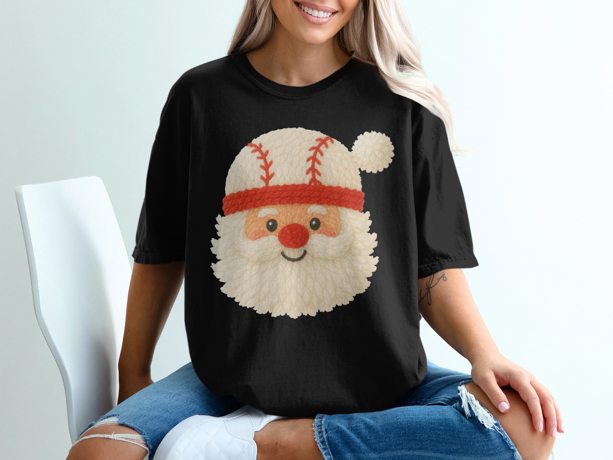 Baseball Santa T-Shirt, Funny Christmas TShirt, Holiday T Shirt, Festive Tee, Santa Claus Shirt, Winter Apparel, Christmas Gift Idea - Image 2