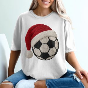 Christmas Soccer Ball T Shirt, Holiday Football Tee, Festive Sports Gift, Winter Season Apparel, Novelty Xmas Top