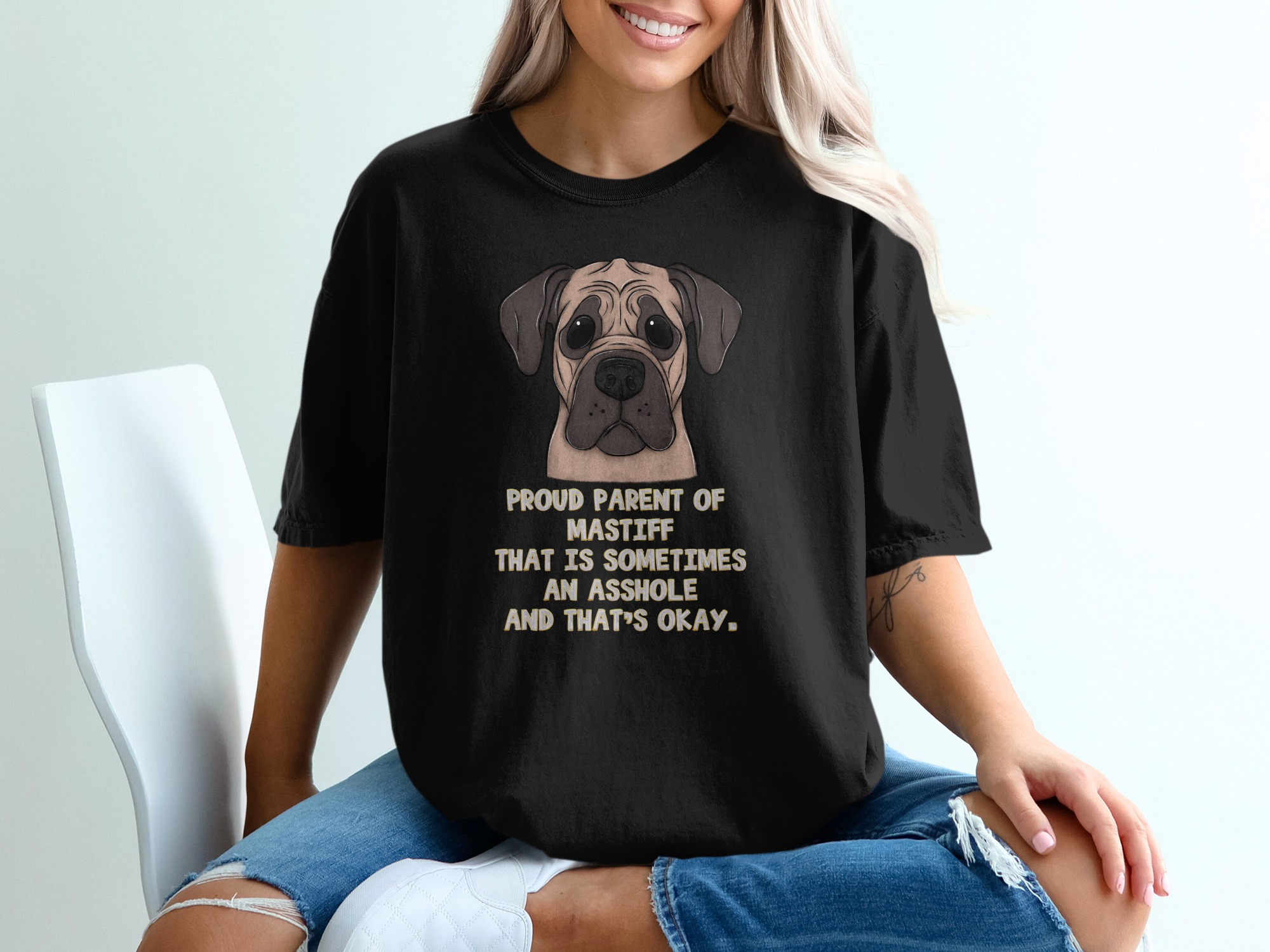Proud Mastiff Parent T-Shirt, Funny Dog Owner, Dog Lover Gift, Unique Dog Tee, Mastiff Tee, Sarcastic Dog Shirt, Gift for Pet Parents - Image 2