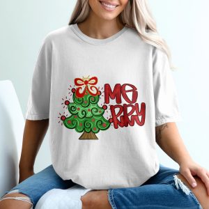 Merry Christmas T-Shirt, Holiday Cheer Tee, Christmas Tree Shirt, Festive Season Gift, Holiday Celebration Apparel