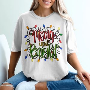 Merry and Bright T-Shirt, Christmas Lights Tee, Holiday Season Apparel, Festive Christmas T-Shirt, Christmas Gift T-Shirt