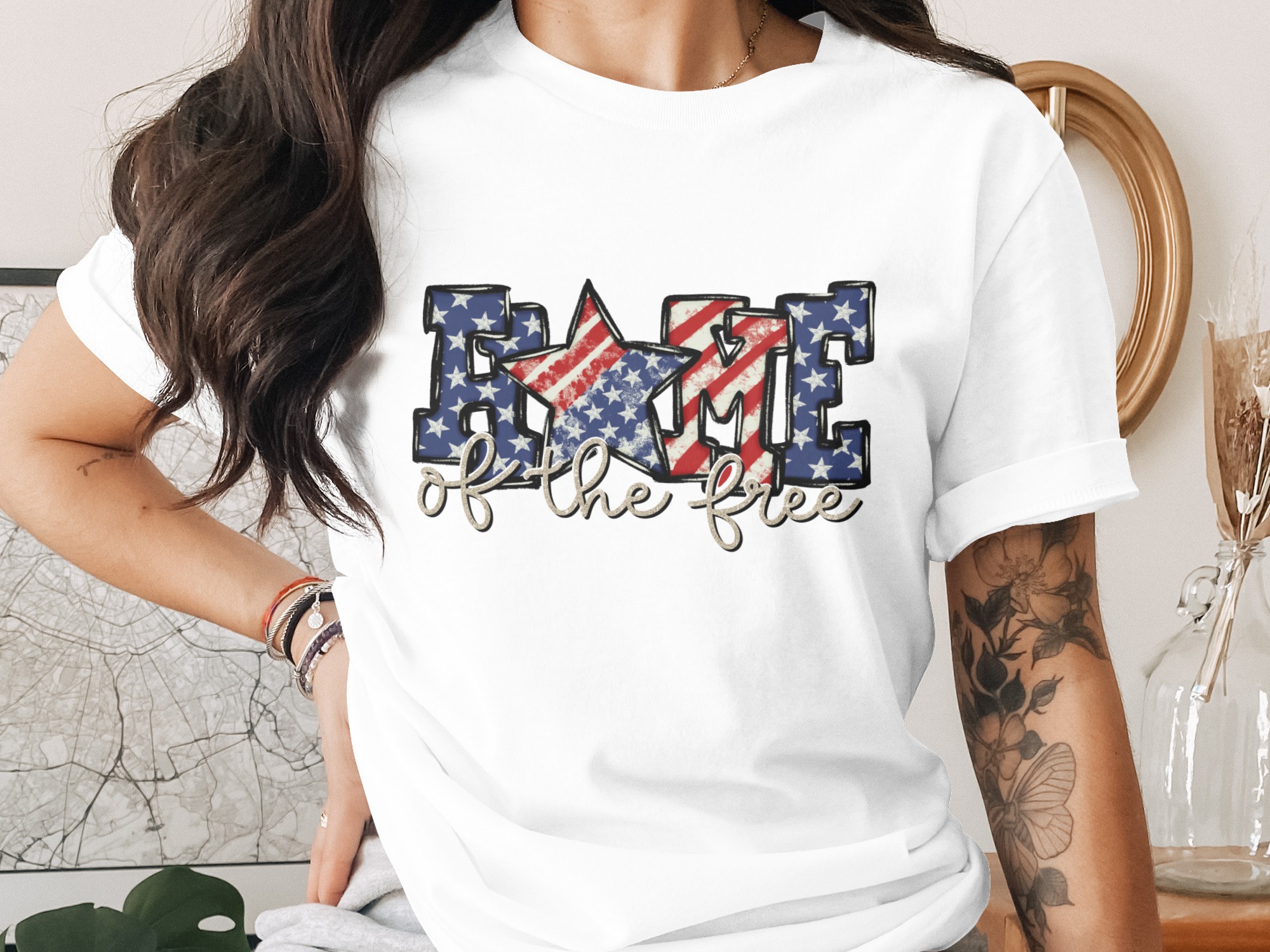 Home of the Free PNG, Patriotic Digital Download, American Flag Sublimation Design, Fourth of July Printable, USA Stars and Stripes