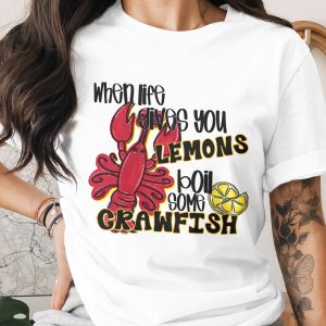 Crawfish Digital Download, Sublimation Design PNG, DTF File, When Life Gives You Lemons Boil Some Crawfish, Funny Louisiana Saying