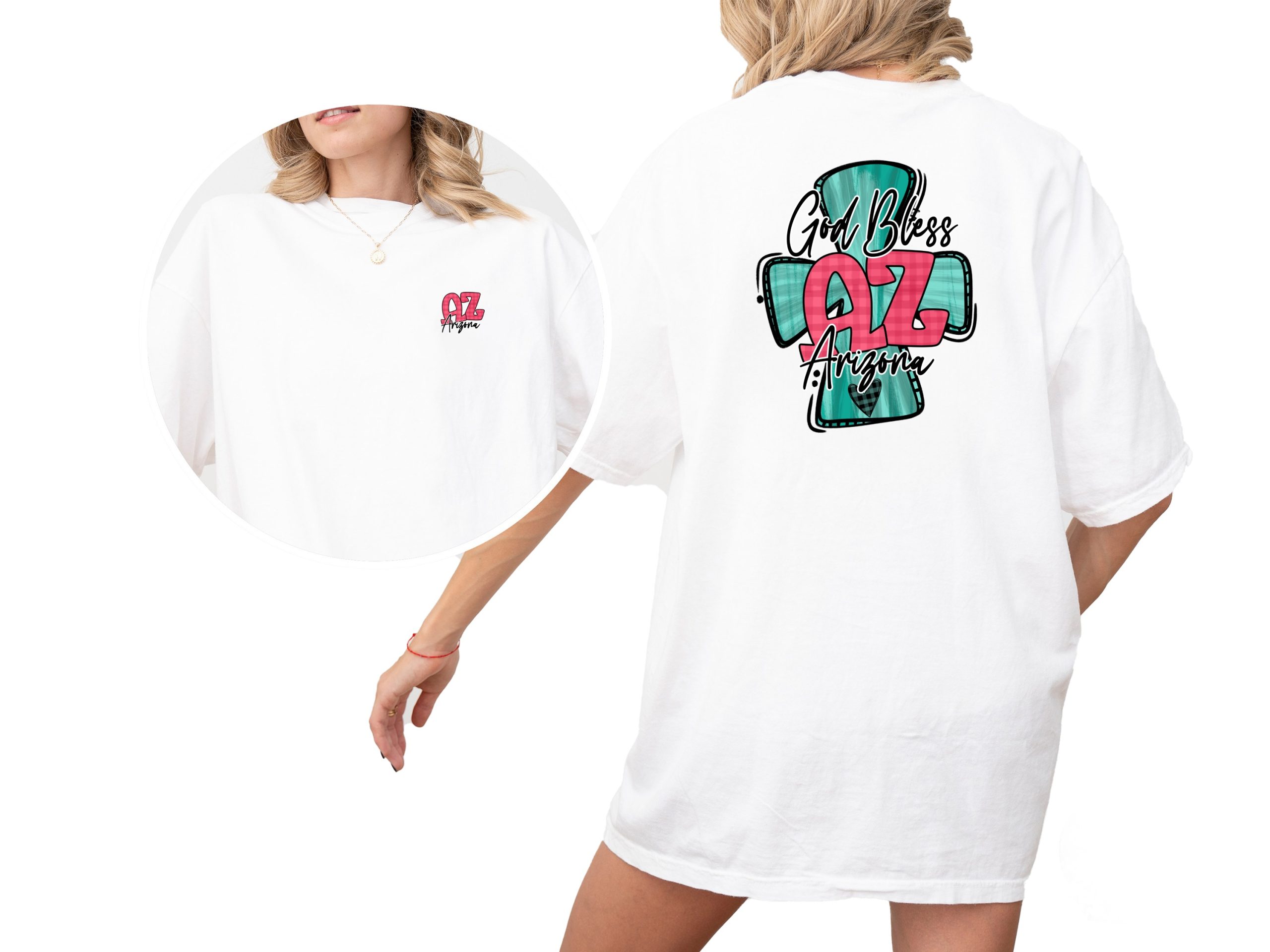 God Bless Arizona Tee, AZ State T-Shirt, Christian Arizona T Shirt, State Pride Tee, Religious Arizona Shirt, Southwest, Graphic Tee - Image 2