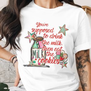 Milk and Cookies Sublimation DTF, Christmas PNG, Digital Download, Holiday Design, Cute Cookie Art, Festive Clipart, Cookie Lover Gift