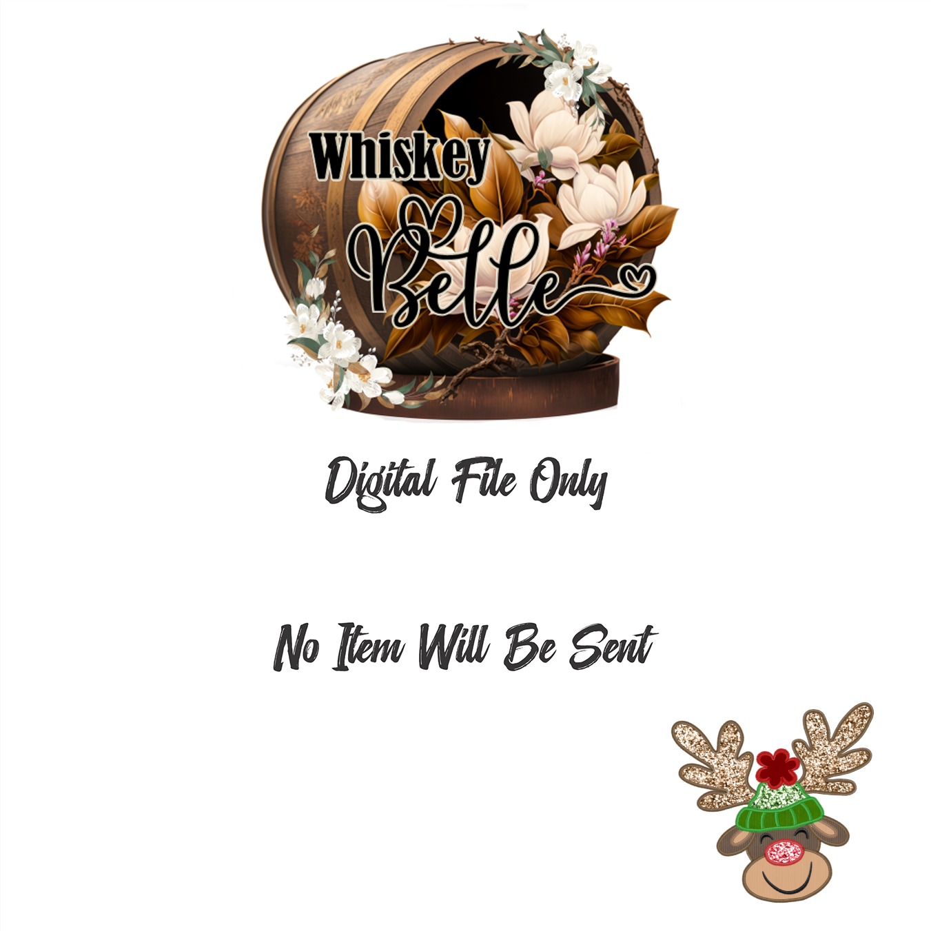 Cute Reindeer Sublimation DTF Digital Download PNG, Holiday Designs, Christmas Printable, Festive Art, DIY Crafts, Shirt Transfer - Image 3