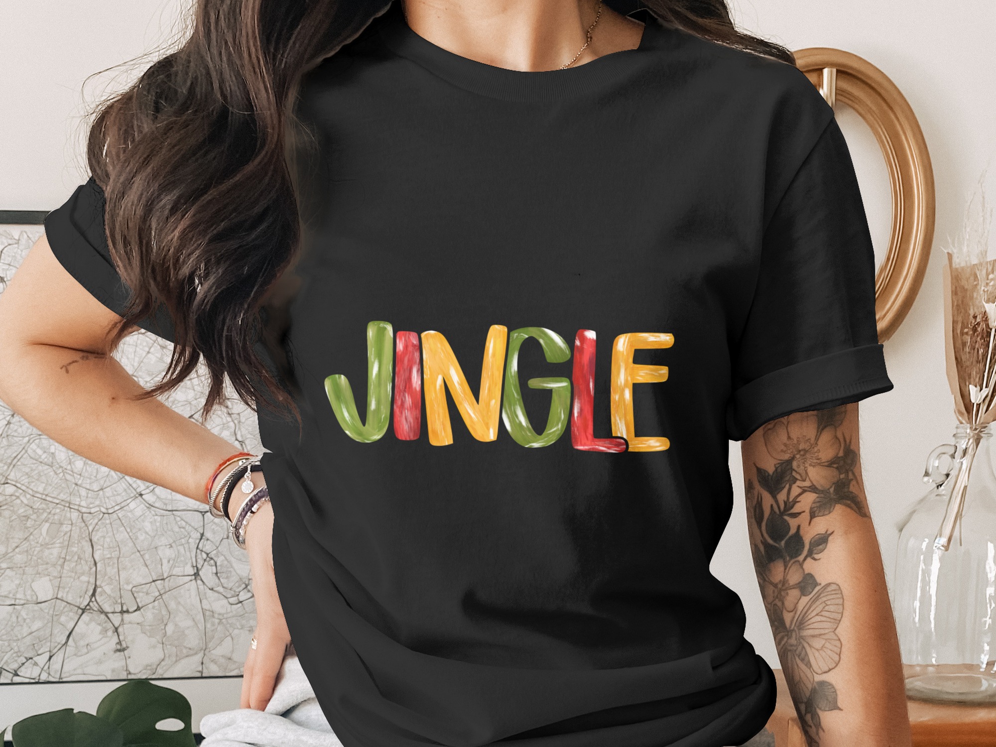 Jingle Sublimation, DTF, Digital Download, PNG, Christmas Design, Festive, Holiday Cheer, DIY Projects, Printable Art, Shirt Design - Image 2