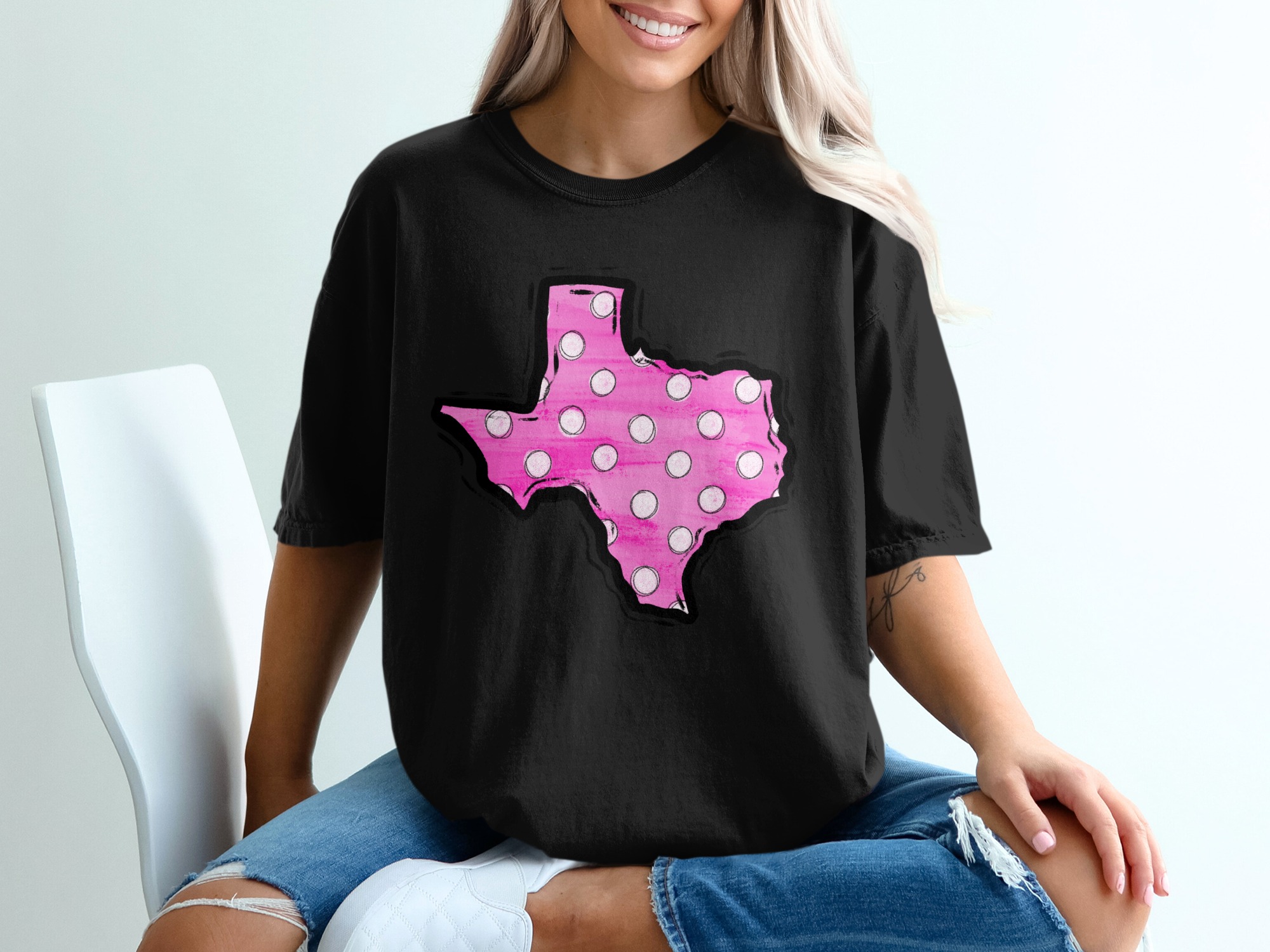 Texas Polka Dot T-Shirt, State Pride, Texas Love, Southern Charm, Trendy Tee, Cute Texas Shirt, Gift Idea, Texas Apparel - Image 2