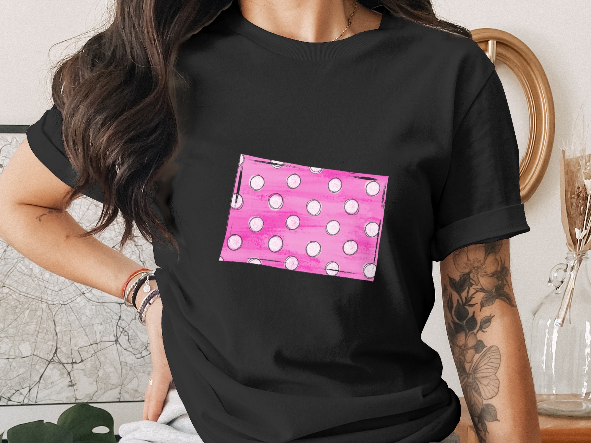 Pink Polka Dot Design Digital Download, Sublimation PNG DTF, Trendy Graphic, T Shirt Print, Commercial Use, DIY Project, Cute Pattern - Image 2