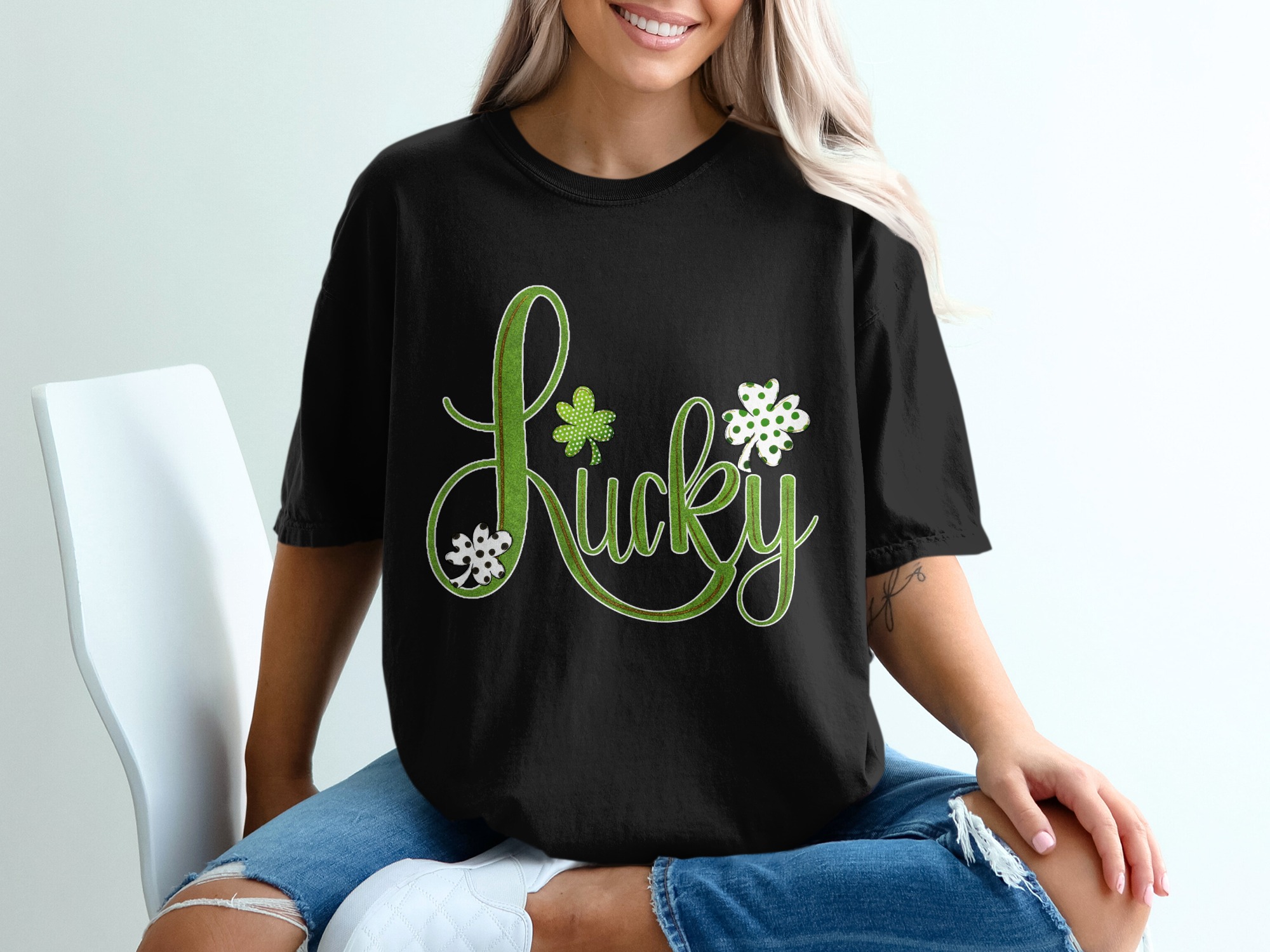 Lucky Shamrock T Shirt, St Patricks Day Shirt, Irish Clover Tee, Cute Graphic Top, Good Luck Charm Shirt, Holiday Apparel, Gift Idea - Image 2