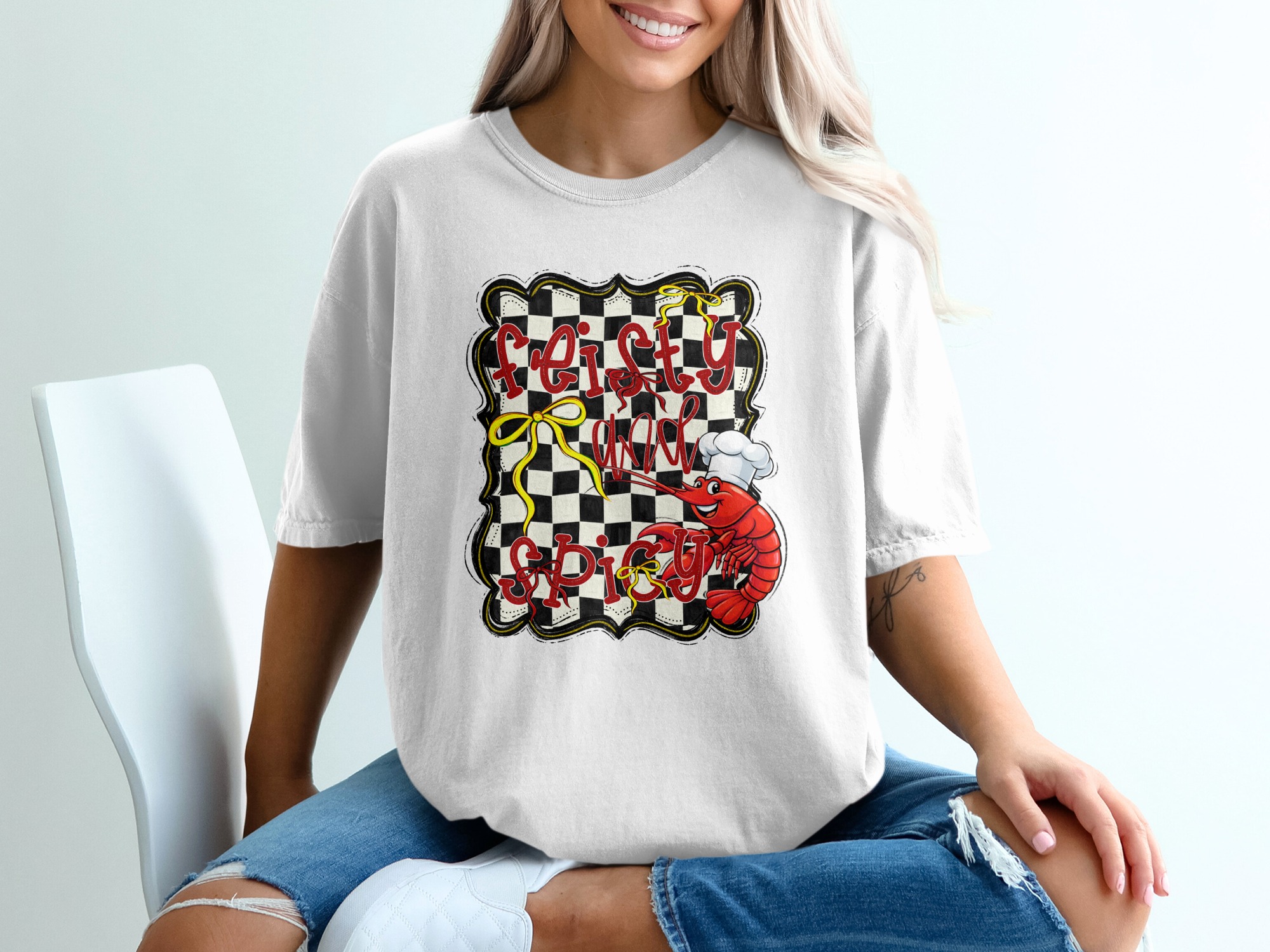 Feisty and Spicy T-Shirt, Chef Lobster Tee, Funny Foodie Shirt, Seafood Lover Gift, Unique Graphic Top, Quirky Cooking T Shirt