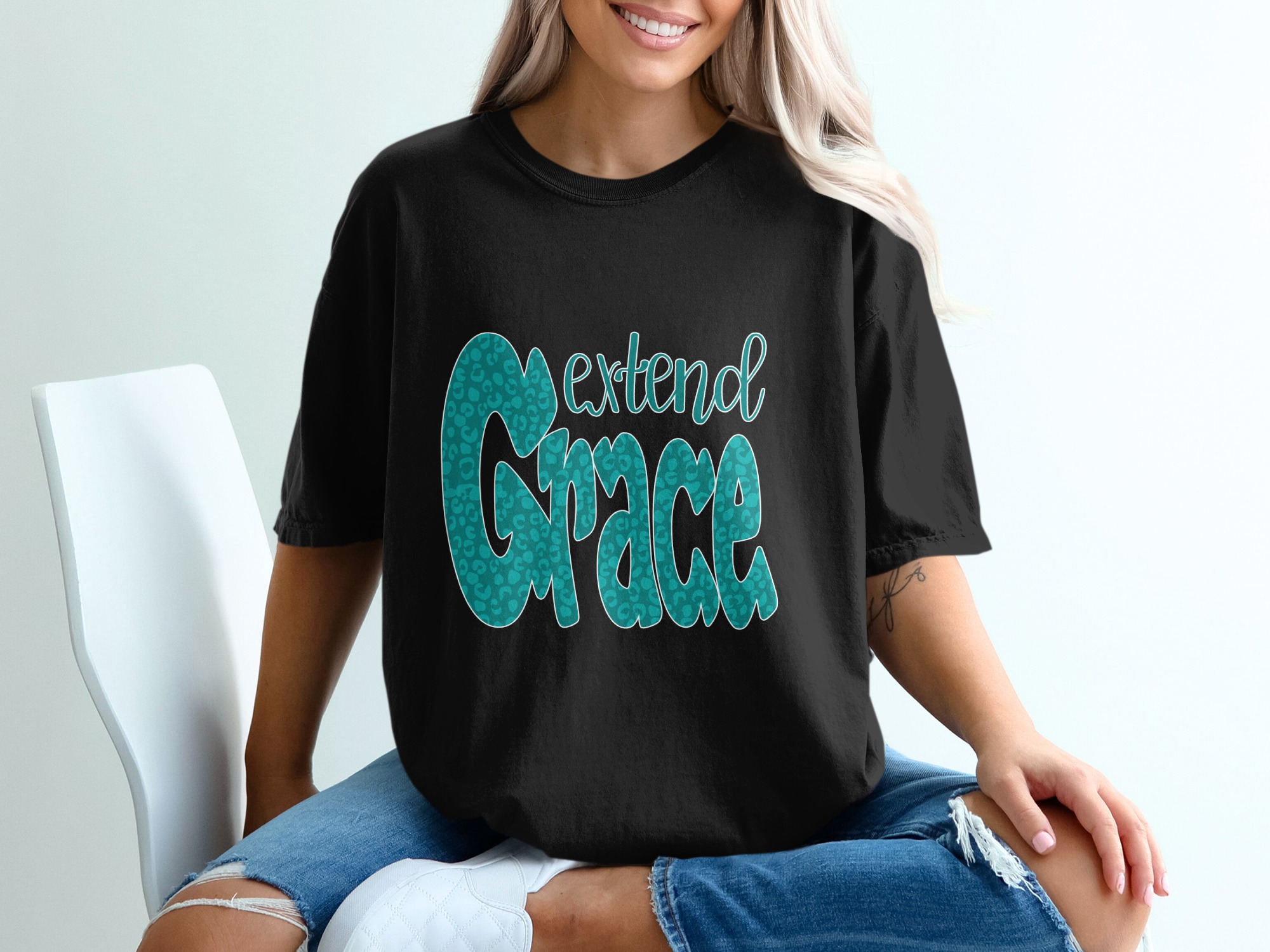 Extend Grace T Shirt, Leopard Print Grace T Shirt, Positive Message Tee, Kindness T Shirt, Christian T Shirt, Inspirational T Shirt - Image 2