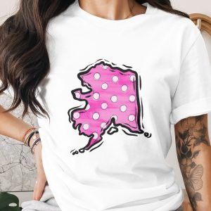 Alaska State Digital Download, Polka Dot Sublimation PNG, DTF Design, Pink Map Clipart, USA State Outline, Alaska Lovers, Craft Supplies