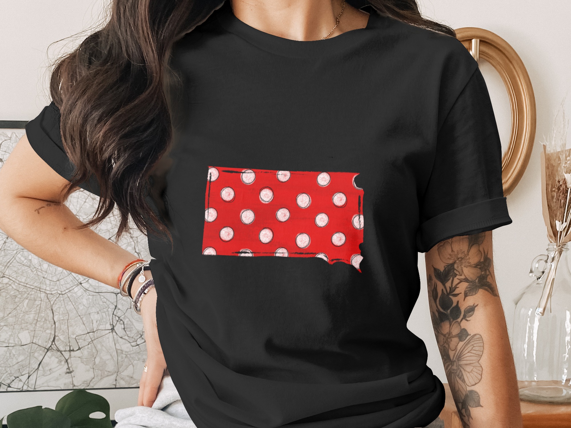 South Dakota Polka Dots Digital Download, Sublimation, dtf, png, State Pride, usa Map, Craft Design, diy Project, Graphic Tee, Souvenir Art - Image 2