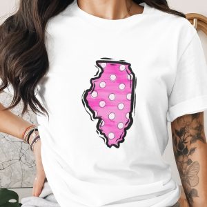 Illinois State Polka Dot Digital Download, Sublimation PNG, DTF Design, USA State Outline, Cricut Ready File, Pink Illinois Clipart
