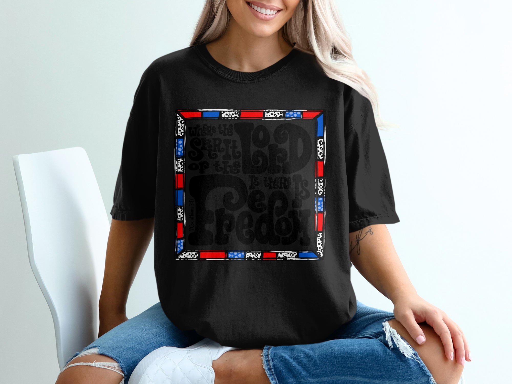 Christian T-Shirt, Freedom T-Shirt, Religious Tee, Scripture Shirt, Bible Verse T-Shirt, Faith T-Shirt, Inspirational TShirt - Image 2